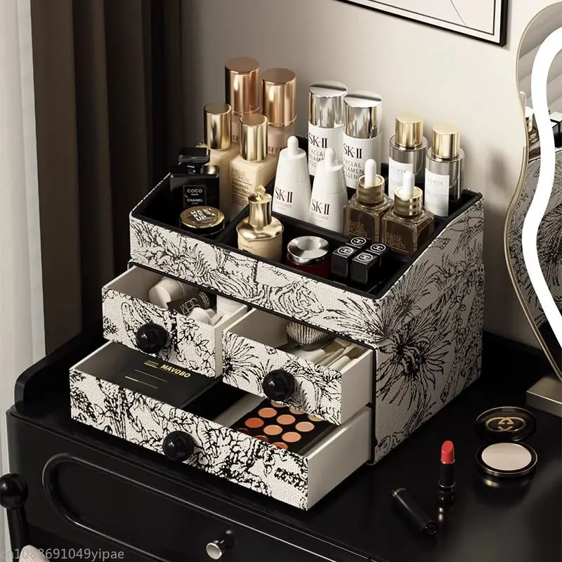 Girls' Cosmetics Storage Box French Retro Jewelry Boxes Makeup Desk Storage Small Helper Leather Density Sheet Material
Girls' Cosmetics Storage Box French Retro Jewelry Boxes Makeup Desk Storage Small Helper Leather Density Sheet Material