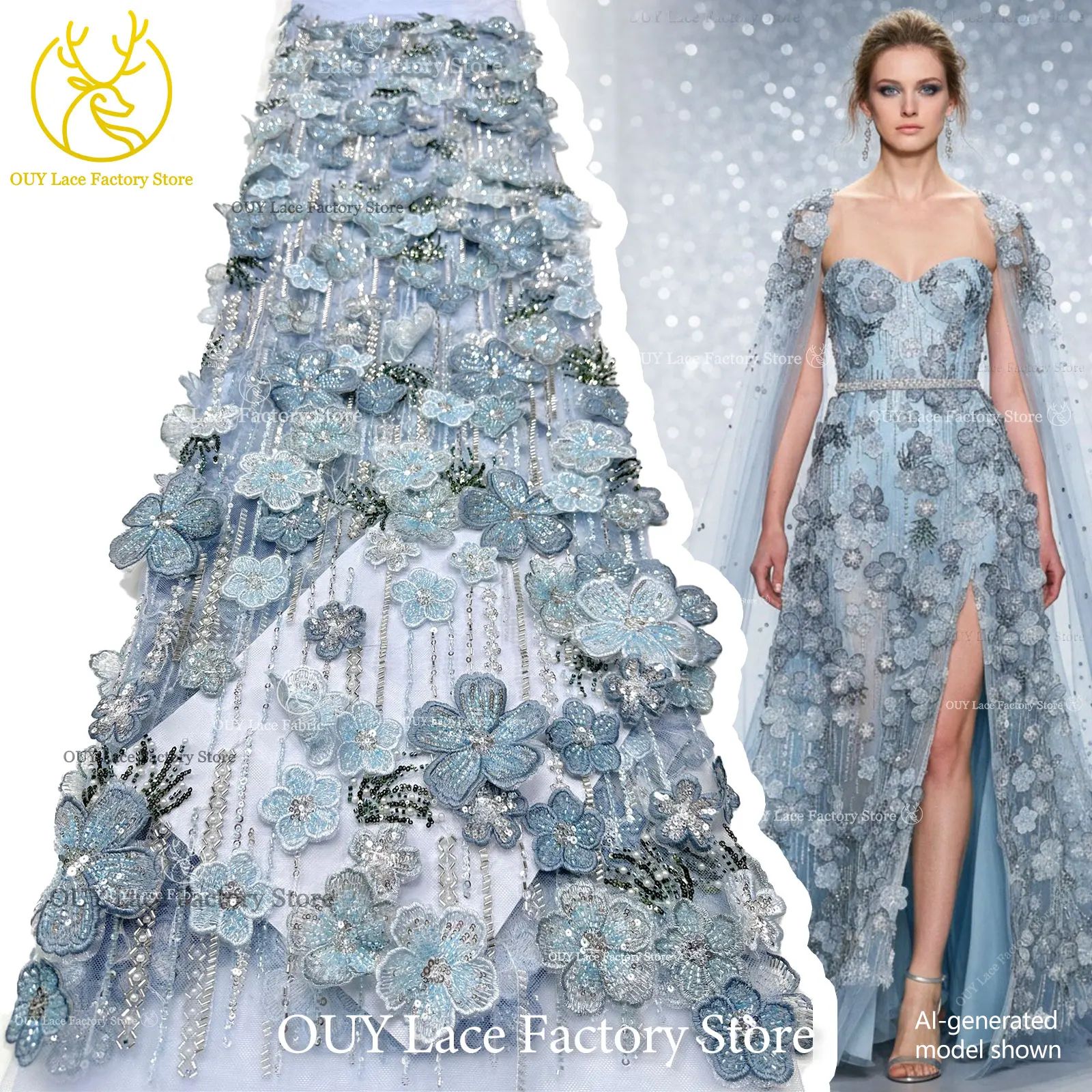 Custom Luxury 3D Handmade Embroidery Flower Lace Fabric High Quality African Beaded Sequins Lace Fabric Wedding Dress Sewing
Custom Luxury 3D Handmade Embroidery Flower Lace Fabric High Quality African Beaded Sequins Lace Fabric Wedding Dress Sewing
