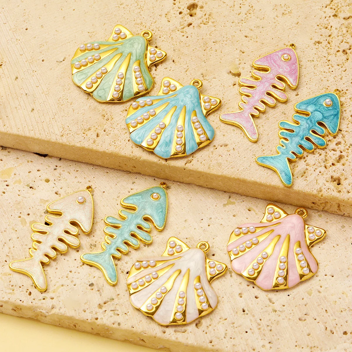 3Pcs/Lot Stainless Steel Shell Fish Charms Enamel Pendants For DIY Making Bracelet Necklace Earring Accessories Wholesale
3Pcs/Lot Stainless Steel Shell Fish Charms Enamel Pendants For DIY Making Bracelet Necklace Earring Accessories Wholesale