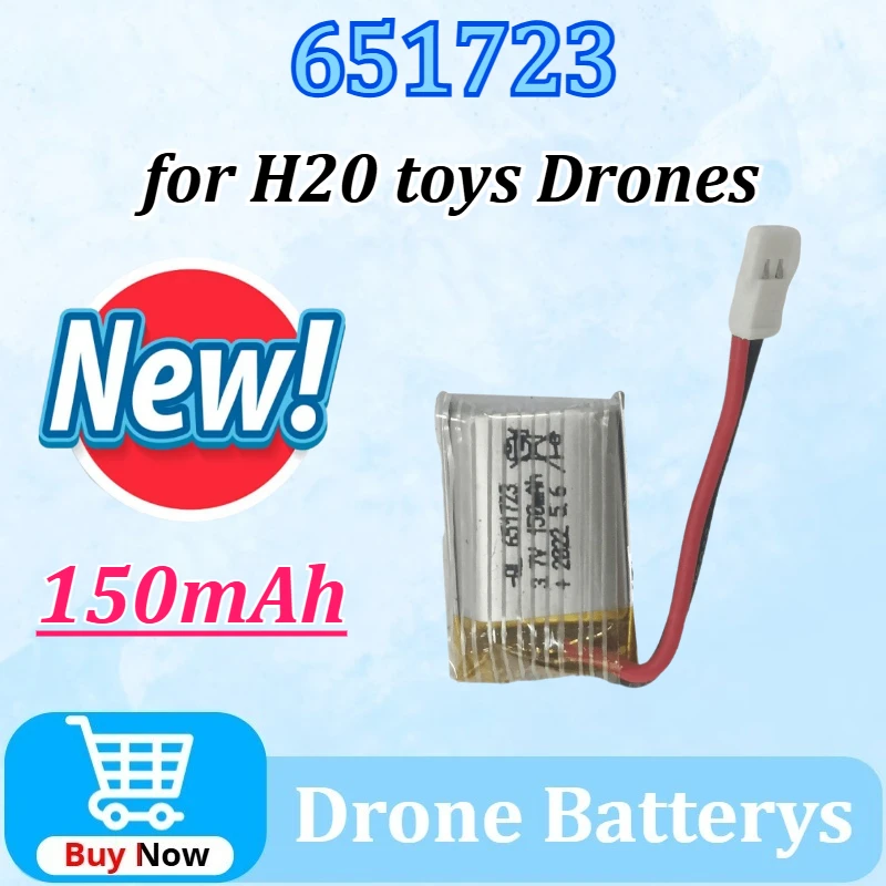 3.7V 150mAh 651723 for H20 S8 M67 U839 RC Quadcopter Helicopter Spare Parts LiPo Battery for H20 Toys Drones Batteries
3.7V 150mAh 651723 for H20 S8 M67 U839 RC Quadcopter Helicopter Spare Parts LiPo Battery for H20 Toys Drones Batteries