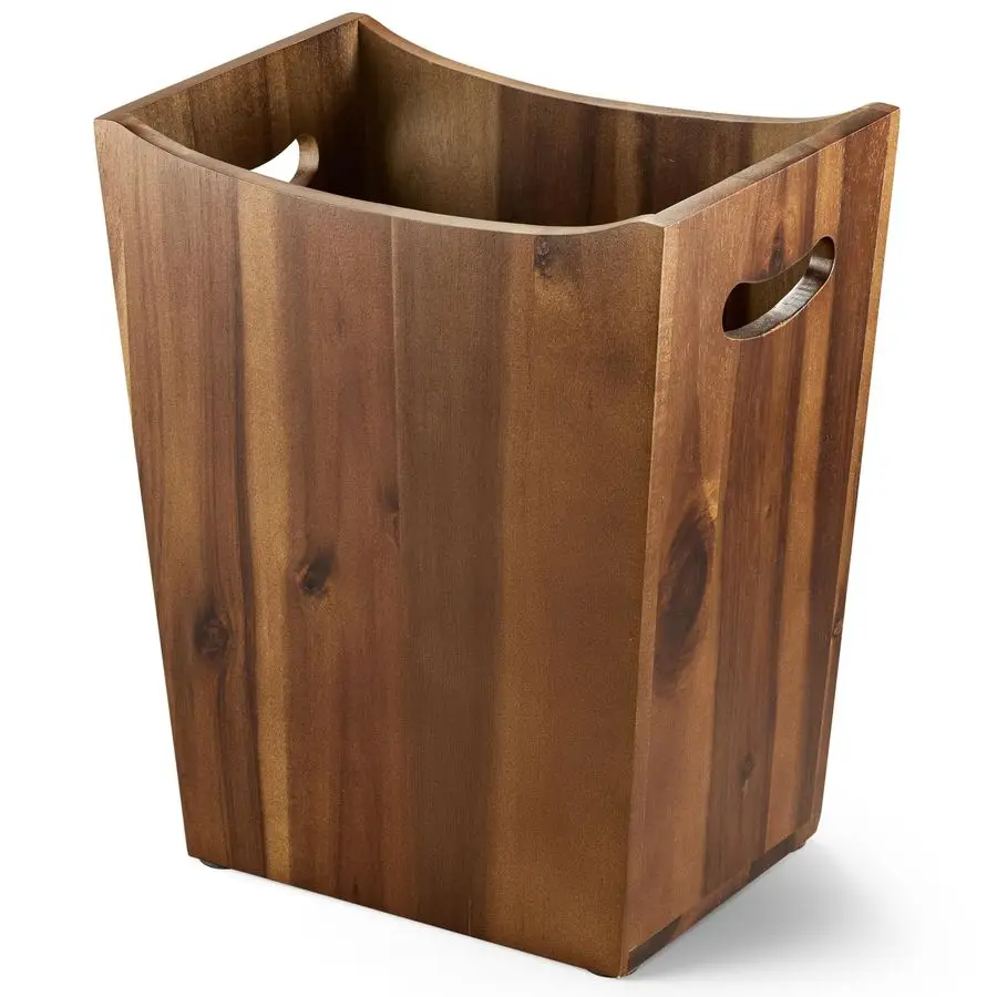 Gallons Rectangular Wastebaskets Acacia Wood Waste Basket with Handles Small Trash Can for Bathroom Brown Garbage Bin for Spa Ba
Gallons Rectangular Wastebaskets Acacia Wood Waste Basket with Handles Small Trash Can for Bathroom Brown Garbage Bin for Spa Ba