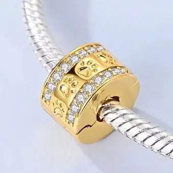 Gold Bead 925 Sterling Silver Charm Paw Print Fixed Clip Buckle Bead Fit Bracelet Diy Fashion Jewelry
Gold Bead 925 Sterling Silver Charm Paw Print Fixed Clip Buckle Bead Fit Bracelet Diy Fashion Jewelry