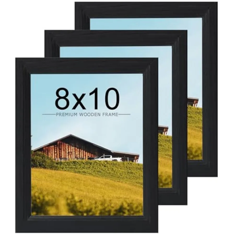 8x10 Picture Frame Set of 3, Wooden frames black, Vertical and Horizontal Wall Hanging for Wall or Tapletop Display, Studio Gal
8x10 Picture Frame Set of 3, Wooden frames black, Vertical and Horizontal Wall Hanging for Wall or Tapletop Display, Studio Gal