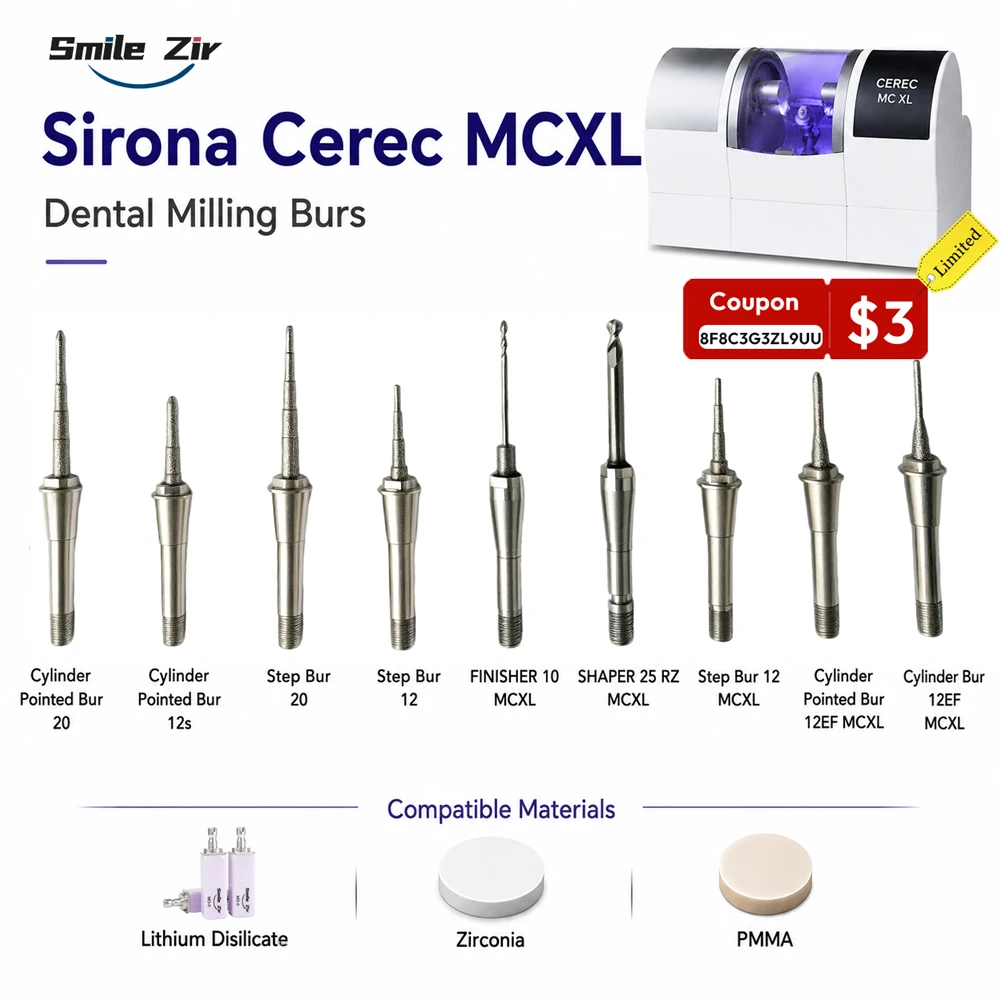 Sirona Cerec MCXL Wet Milling Burs Step Bur 12s Cylinder Pointed Bur for Cad/Cam System Dental Lab Disilicate Lithium Blocks
Sirona Cerec MCXL Wet Milling Burs Step Bur 12s Cylinder Pointed Bur for Cad/Cam System Dental Lab Disilicate Lithium Blocks