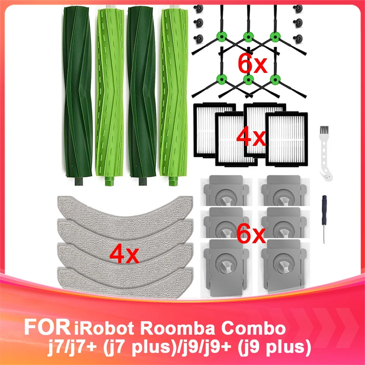 BABZ для IRobot Roomba Combo J7/J7 + J7 Plus/J9/J9 + J9 Plus, аксессуары для роботов-пылесосов, роликовые щетки, подушечки для швабры, мешки для пыли
BABZ для IRobot Roomba Combo J7/J7 + J7 Plus/J9/J9 + J9 Plus, аксессуары для роботов-пылесосов, роликовые щетки, подушечки для швабры, мешки для пыли