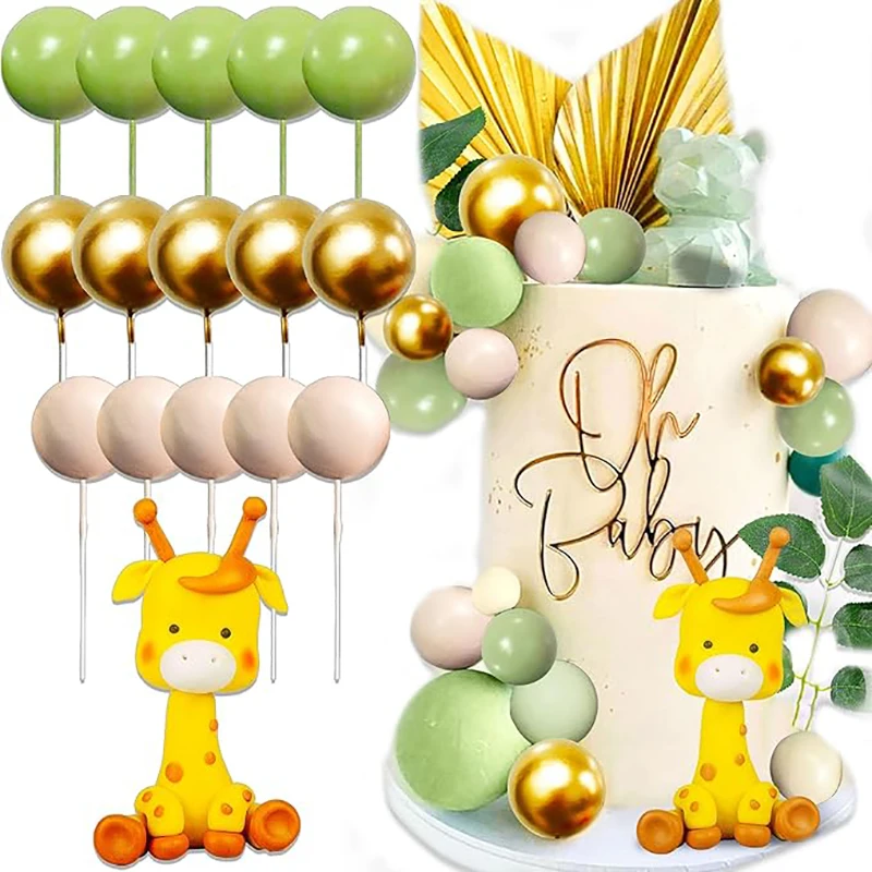16pcs Deer Cake Topper Set Cute Deer Gold Foam Balls Birthday Cake DIY Decorations Baby Shower Jungle Party Cupcake Decor
16pcs Deer Cake Topper Set Cute Deer Gold Foam Balls Birthday Cake DIY Decorations Baby Shower Jungle Party Cupcake Decor