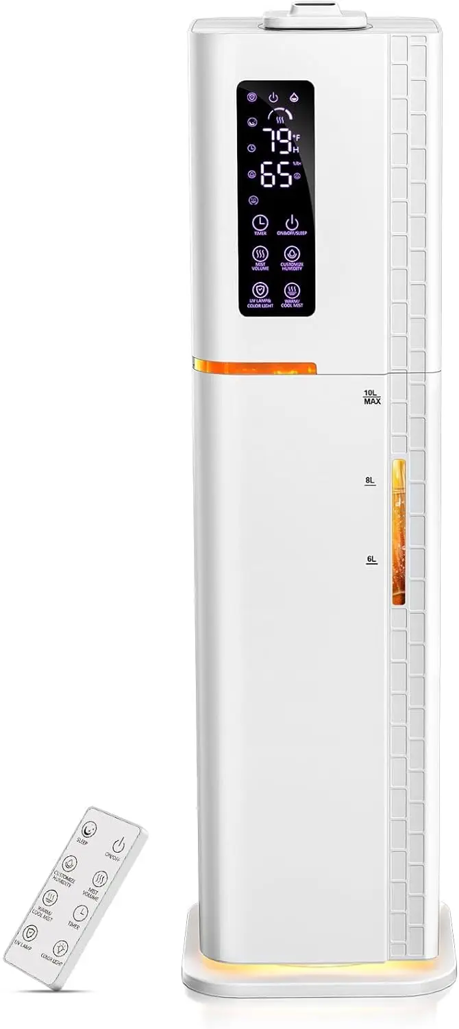 2.64Gal Humidifiers for Bedroom Large Room, Warm and Cool Mist up to 500ft², Top Fill Diffuser Ambient Light, 3 Mist Modes
2.64Gal Humidifiers for Bedroom Large Room, Warm and Cool Mist up to 500ft², Top Fill Diffuser Ambient Light, 3 Mist Modes