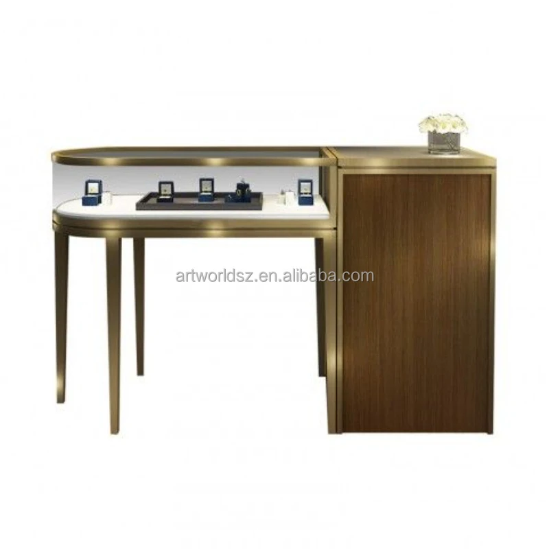 Custom.Artworld Displays Jewelry Cabinet Glass Counter Golden Frame Case Beautiful Design Table Display for Jewelry Store Furnit
Custom.Artworld Displays Jewelry Cabinet Glass Counter Golden Frame Case Beautiful Design Table Display for Jewelry Store Furnit