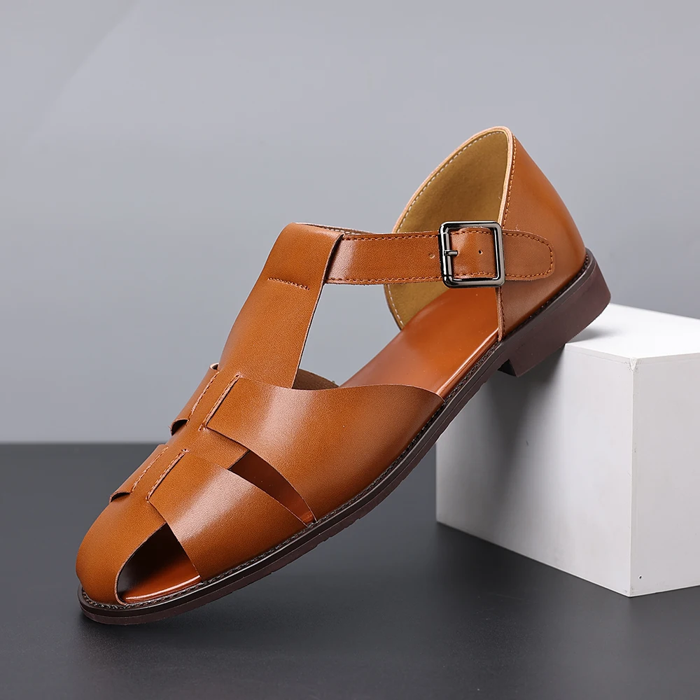 Men's Handmade Middle Eastern Cage Sandals toe Bag Roman Shoes Fashionable Breathable Business Casual Decorative Buckle
Men's Handmade Middle Eastern Cage Sandals toe Bag Roman Shoes Fashionable Breathable Business Casual Decorative Buckle
