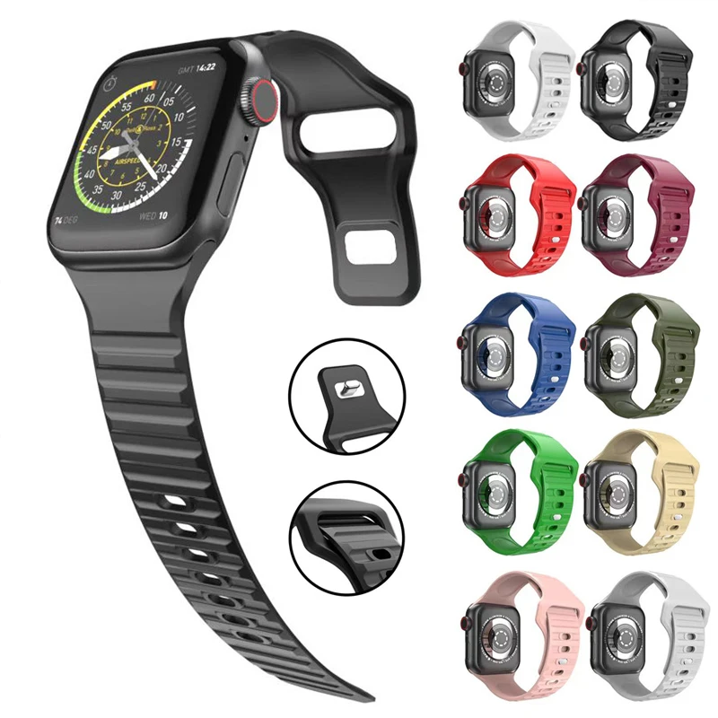 Sport Strap For Apple Watch Band Series 7 6 SE 5 45mm 44mm Silicone Breathable Belt Bracelet for iWatch Watchband 38mm 40mm 41mm
Sport Strap For Apple Watch Band Series 7 6 SE 5 45mm 44mm Silicone Breathable Belt Bracelet for iWatch Watchband 38mm 40mm 41mm