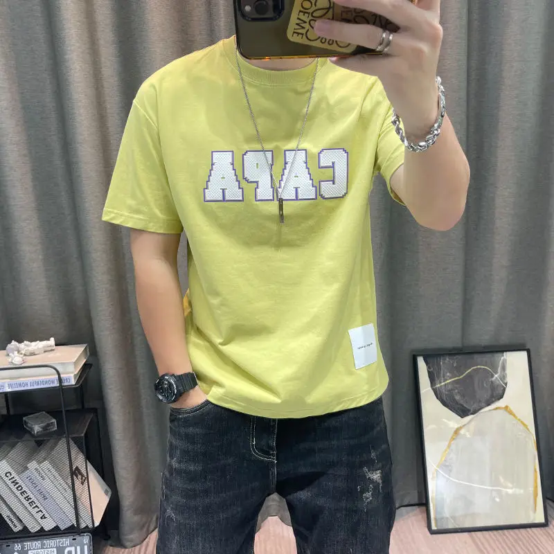 Fashion O-Neck Short Sleeve Printed Letter T-Shirts Men's Clothing Summer New Loose All-match Tops Casual Tee Shirt
Fashion O-Neck Short Sleeve Printed Letter T-Shirts Men's Clothing Summer New Loose All-match Tops Casual Tee Shirt