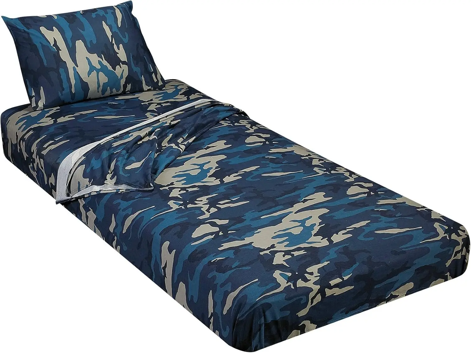 100% Combed T-Shirt Cotton Jersey Knit Camp Sheet Set, 1 Fitted Cot Sheet, 1 Flat Sheet, 1 Standard Pillow Case Camouflage
100% Combed T-Shirt Cotton Jersey Knit Camp Sheet Set, 1 Fitted Cot Sheet, 1 Flat Sheet, 1 Standard Pillow Case Camouflage