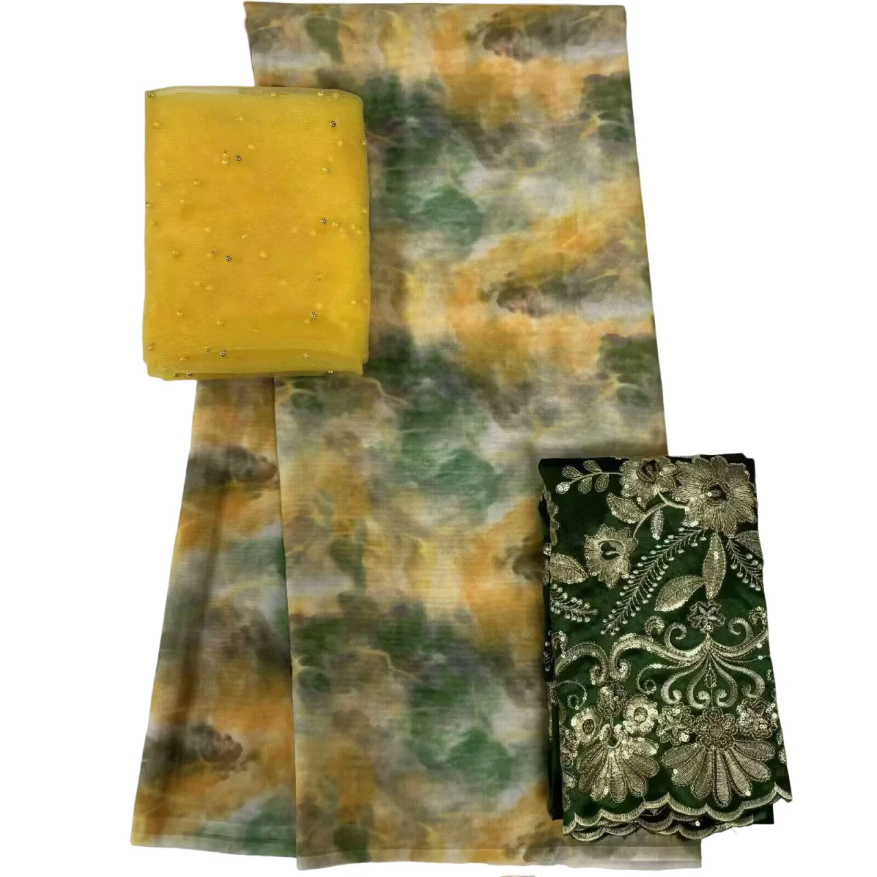 Multicolor 5+2+2 Yard/Set Soft African Print Satin Silk George Fabric With Swiss Voile Lace For Party Lady Dress Sewing Material
Multicolor 5+2+2 Yard/Set Soft African Print Satin Silk George Fabric With Swiss Voile Lace For Party Lady Dress Sewing Material