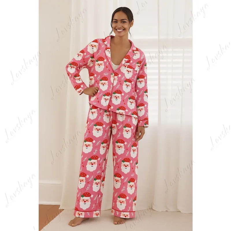 Новый стиль, рождественский женский комплект из двух предметов в американском и европейском стиле с принтом, домашняя одежда, пижамы
Новый стиль, рождественский женский комплект из двух предметов в американском и европейском стиле с принтом, домашняя одежда, пижамы