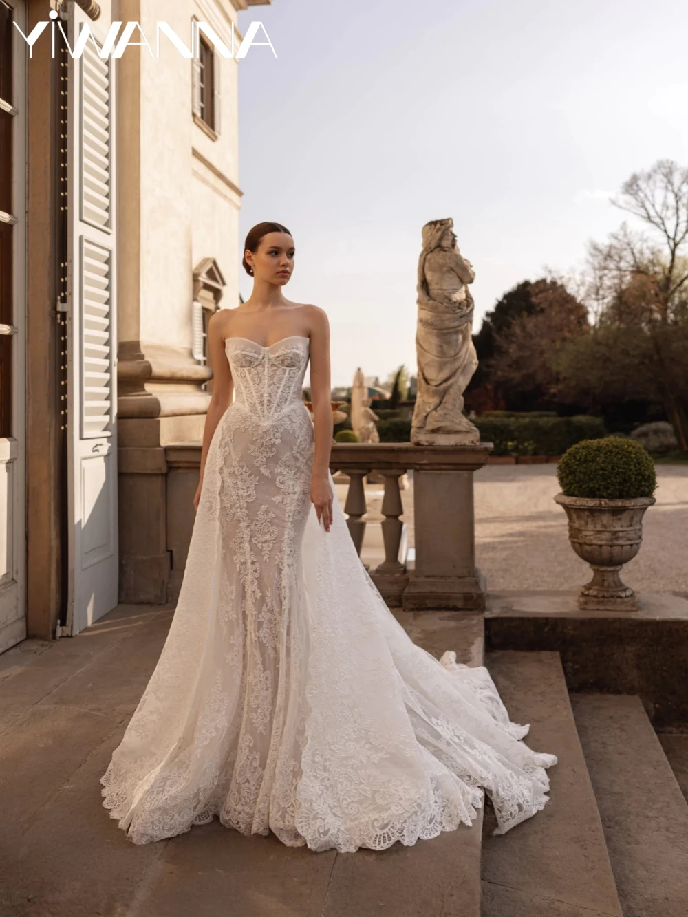 Dreamy Sweetheart Neck Lace Wedding Dress With Detachable Train Illusion Sleeveless Bridal Gown Customized Dresses For Bride
Dreamy Sweetheart Neck Lace Wedding Dress With Detachable Train Illusion Sleeveless Bridal Gown Customized Dresses For Bride