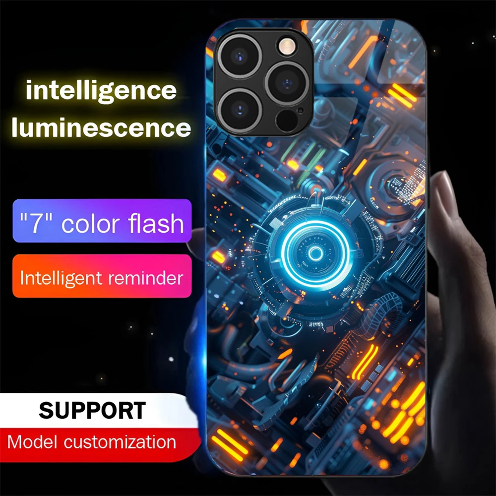 Machinery Wheel Luminous Glass LED Call Light Up Flash Phone Case Cover For iPhone 16 E 15 14 13 12 11 Pro Max XR XS Plus
Machinery Wheel Luminous Glass LED Call Light Up Flash Phone Case Cover For iPhone 16 E 15 14 13 12 11 Pro Max XR XS Plus