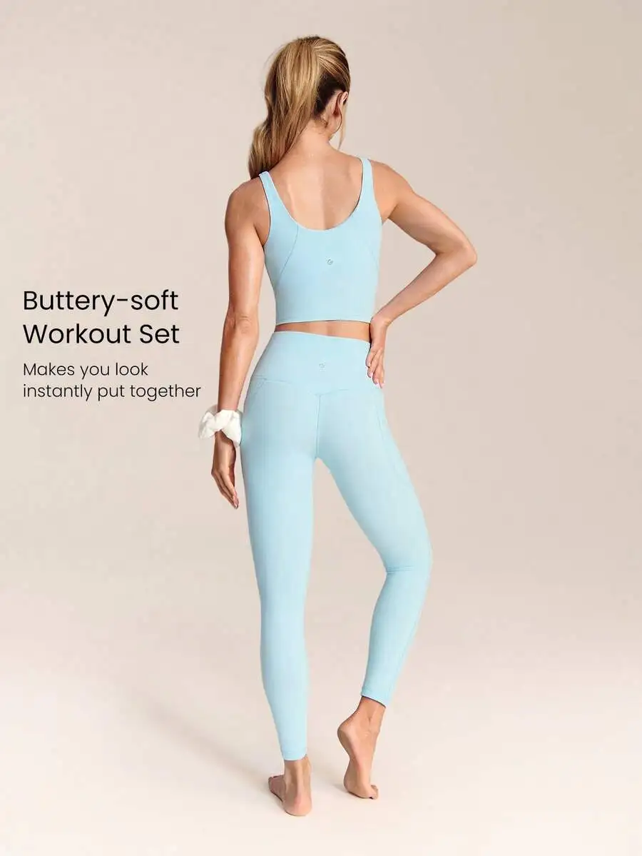 2 Pieces Cropped Active Tank Top And High Rise Leggings Set
2 Pieces Cropped Active Tank Top And High Rise Leggings Set