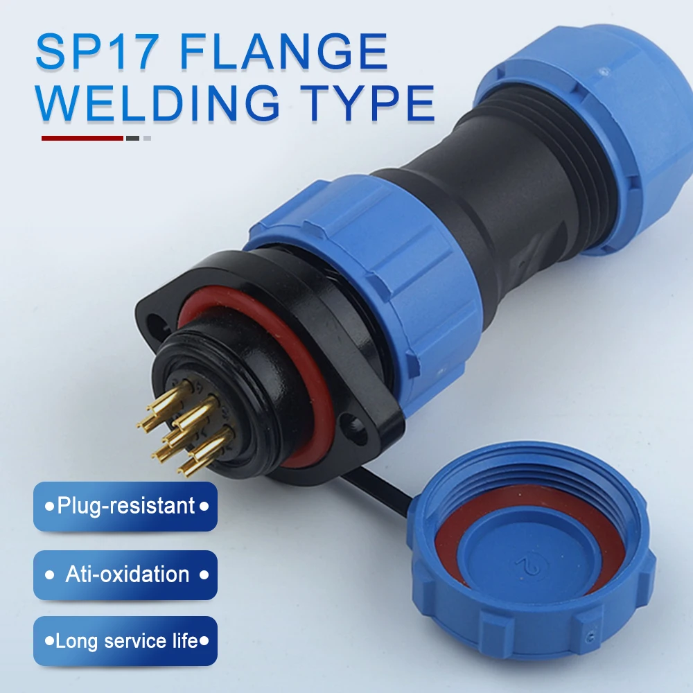 SP17 Flange Welding Type Aviation Plug Socket 2/3/4/5/7/9/10 Pin Male & Female IP68 Waterproof Conenctors Household Appliances
SP17 Flange Welding Type Aviation Plug Socket 2/3/4/5/7/9/10 Pin Male & Female IP68 Waterproof Conenctors Household Appliances