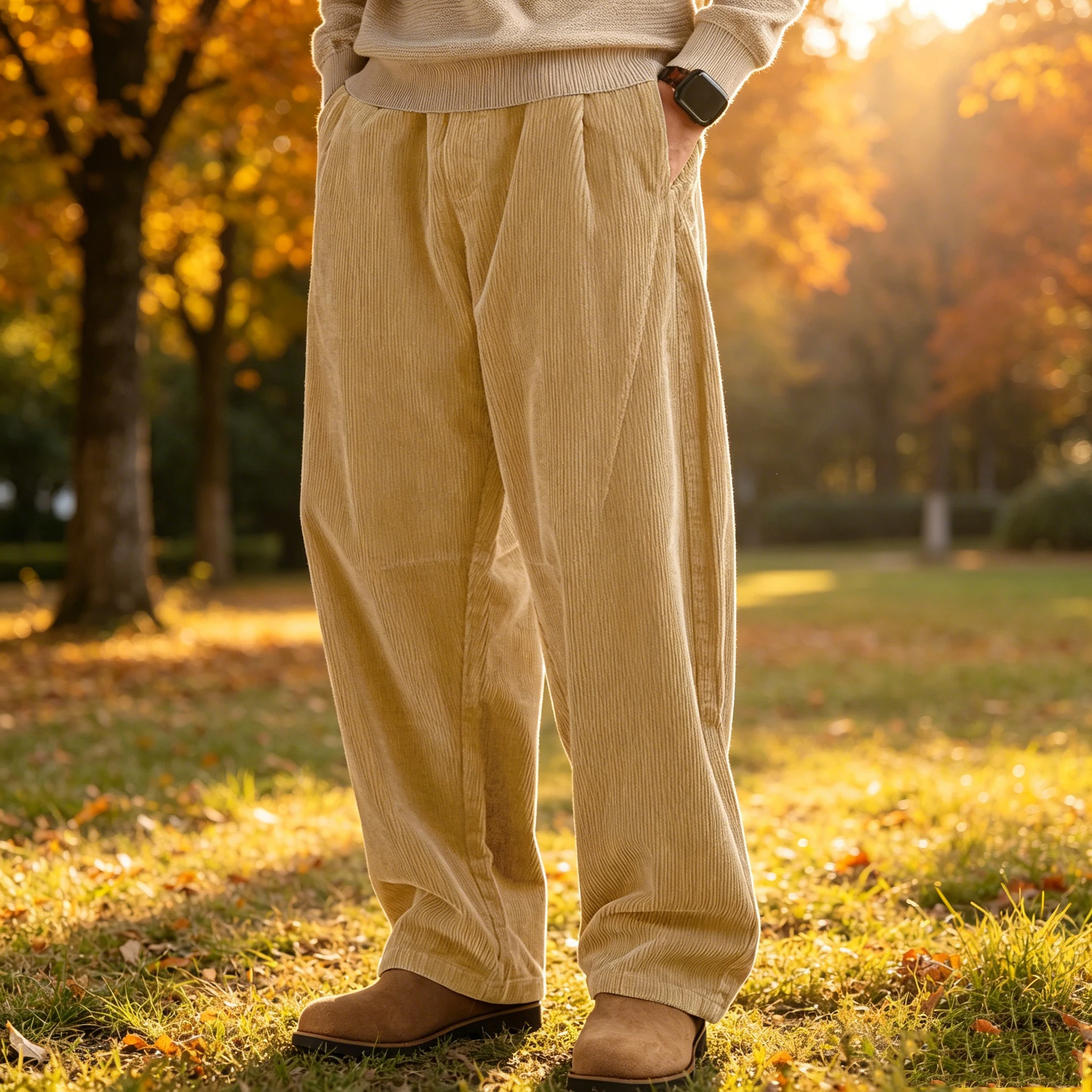 Vintage Men's Corduroy Wide Leg Pants Elastic High Waist Baggy Casual Trousers Loose Fit Straight Leg Pants Hip Hop Oversized
Vintage Men's Corduroy Wide Leg Pants Elastic High Waist Baggy Casual Trousers Loose Fit Straight Leg Pants Hip Hop Oversized