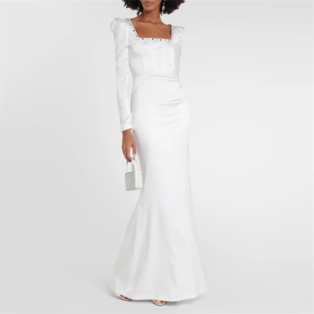 LUNAFLEYA Simple Crystal White Square Neck Mermaid Formal Long Evening Dress For Woman Floor Length Fashion Classy Prom Gown
LUNAFLEYA Simple Crystal White Square Neck Mermaid Formal Long Evening Dress For Woman Floor Length Fashion Classy Prom Gown