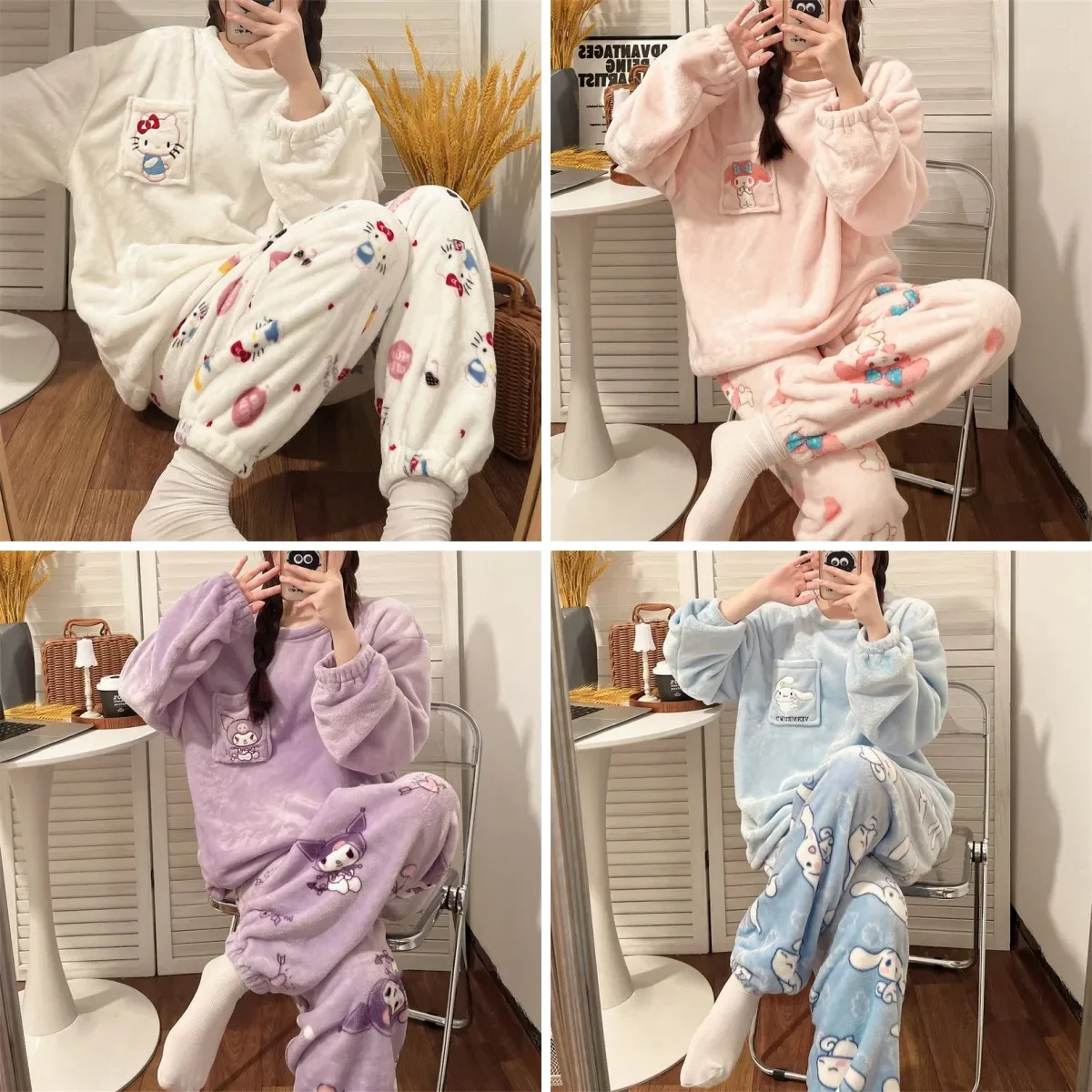 Miniso Sanrio плюшевая пижама Hello Kitty My Melody Kuromi Cinnamoroll Kawaii осень-зима домашняя пижама набор парные подарки
Miniso Sanrio плюшевая пижама Hello Kitty My Melody Kuromi Cinnamoroll Kawaii осень-зима домашняя пижама набор парные подарки