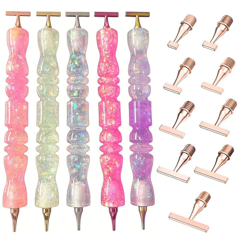Fairy Glitter Threaded Diamond Painting Pen, 5D Diamond Art Point Drill Pen Metal Replacement Tips,Ergonomic Grip for DIY Craft
Fairy Glitter Threaded Diamond Painting Pen, 5D Diamond Art Point Drill Pen Metal Replacement Tips,Ergonomic Grip for DIY Craft