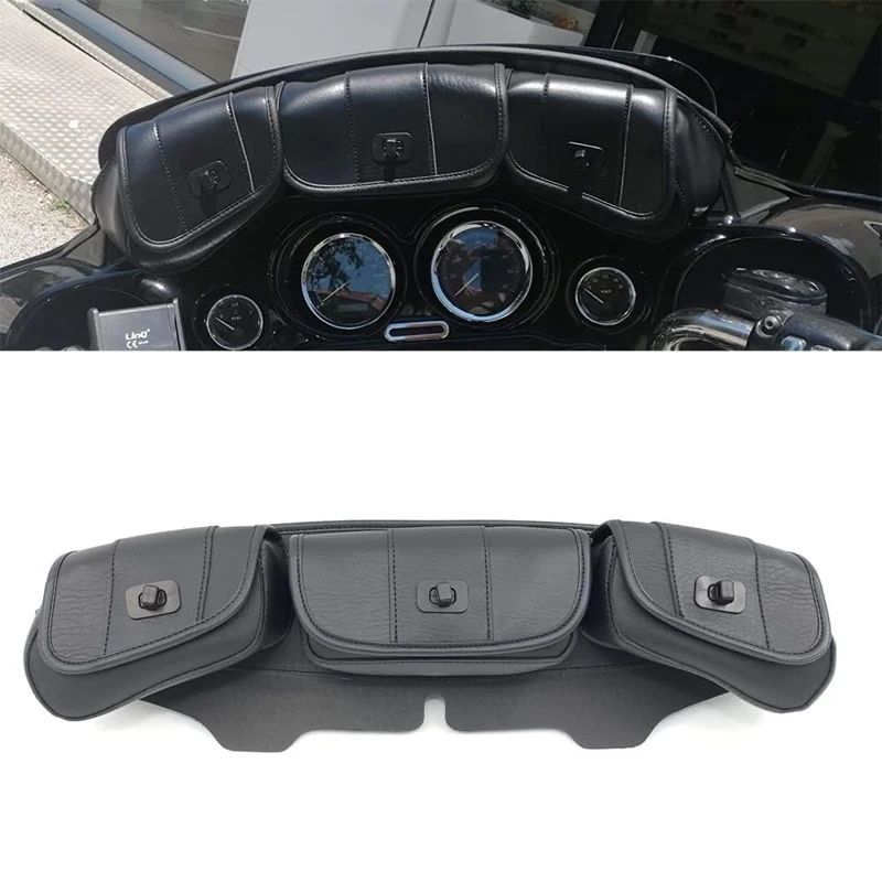 Black Motorcycle Windshield Bag Saddle 3 Pouch Pocket case for Harley Davidson Touring 1996-2013
Black Motorcycle Windshield Bag Saddle 3 Pouch Pocket case for Harley Davidson Touring 1996-2013