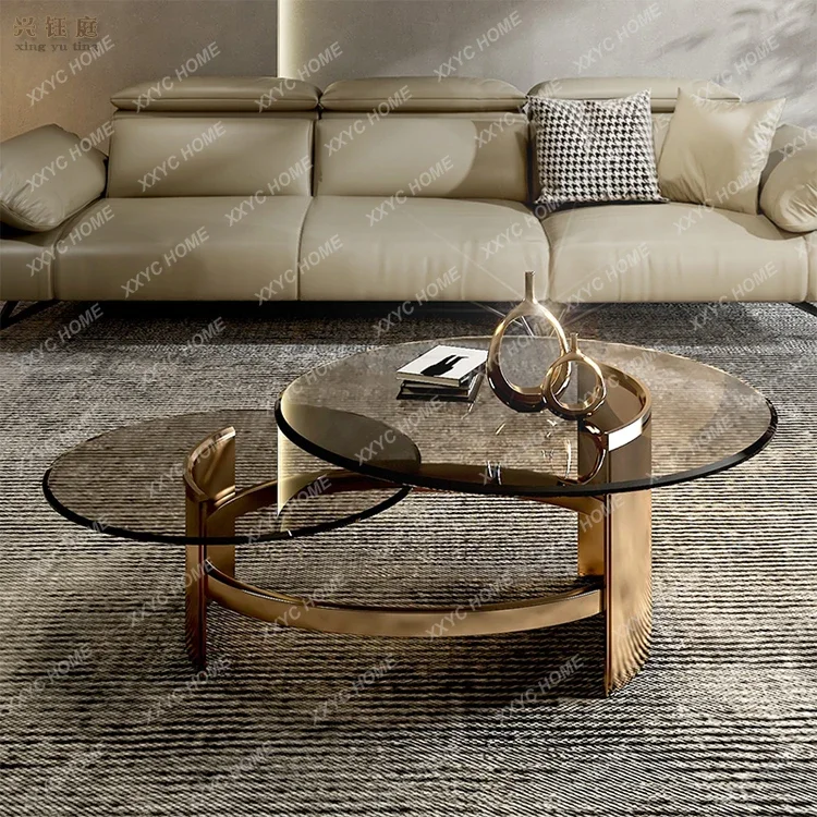 High and Low Combination Creative Coffee Table Household Living Room Sample Room Internet Celebrity Tempered Glass
High and Low Combination Creative Coffee Table Household Living Room Sample Room Internet Celebrity Tempered Glass
