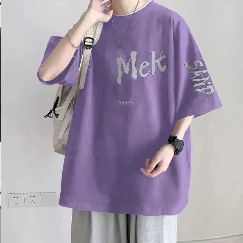 Fashion O-Neck Printed Letter Casual T-Shirts Men's Clothing Summer New Loose Short Sleeve Punk Tops Young Style Tee Shirts
Fashion O-Neck Printed Letter Casual T-Shirts Men's Clothing Summer New Loose Short Sleeve Punk Tops Young Style Tee Shirts