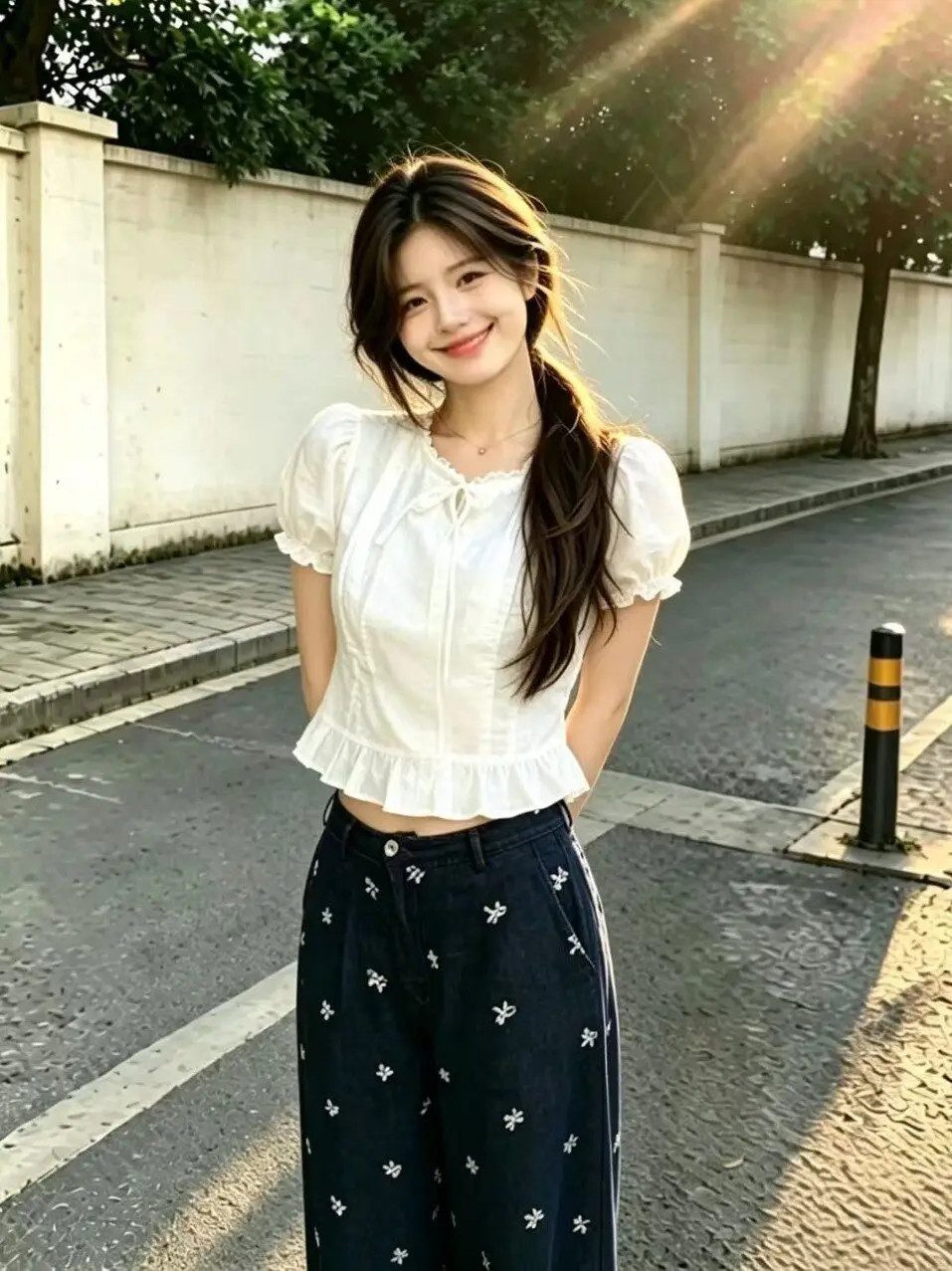 Summer New Women's White Shirt Puff Sleeve Short Waist Cinched Lace Hem Design Sense Girl Sense Commute Style Korean Version
Summer New Women's White Shirt Puff Sleeve Short Waist Cinched Lace Hem Design Sense Girl Sense Commute Style Korean Version