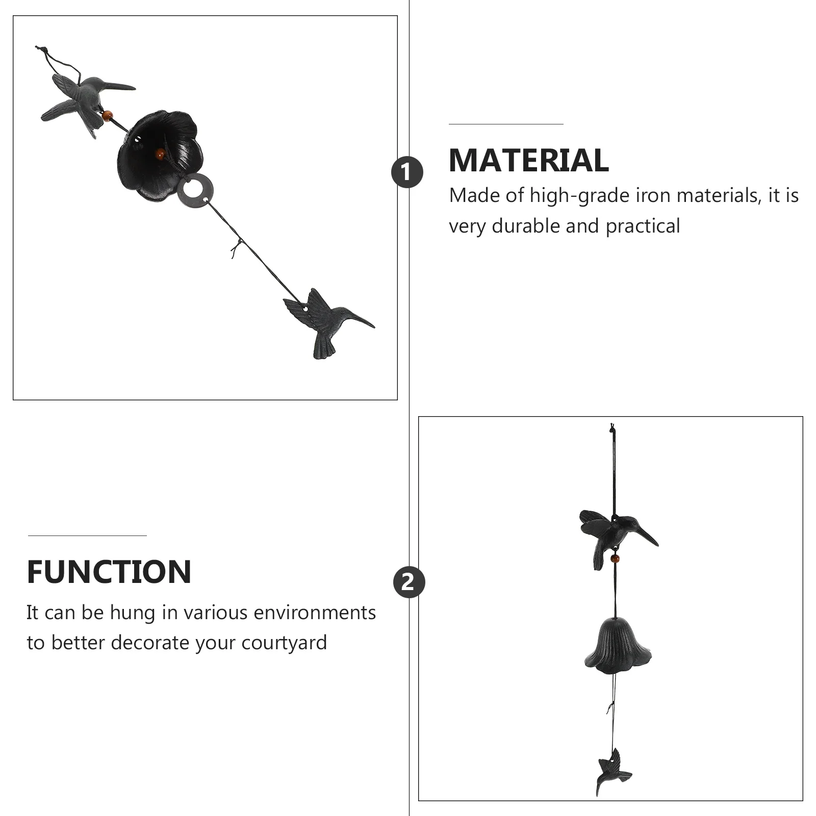 1Pcs Wind Chime Pendant Creative Retro Iron Hummingbird Design Decorative Hanging Door Porch Garden Bells Outdoor Decor
1Pcs Wind Chime Pendant Creative Retro Iron Hummingbird Design Decorative Hanging Door Porch Garden Bells Outdoor Decor