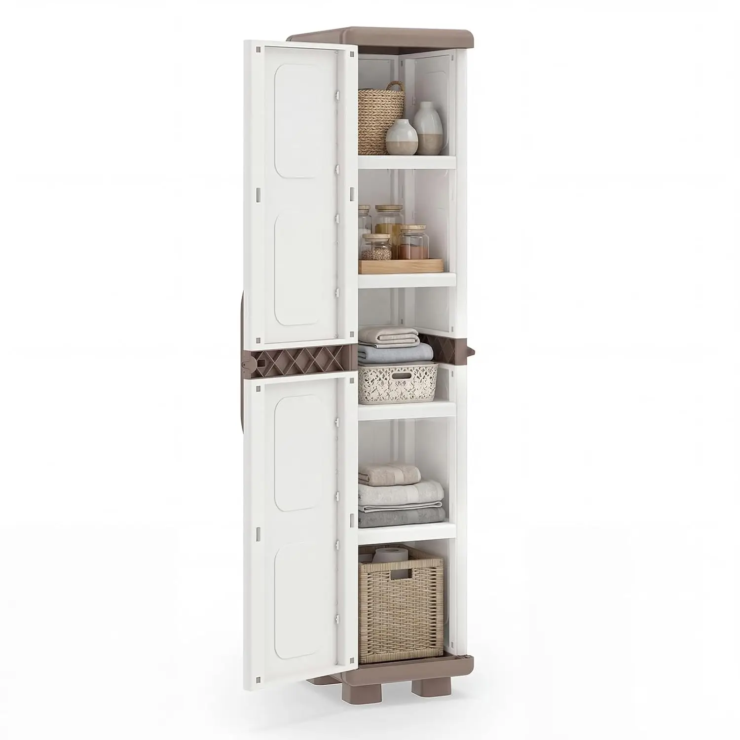 70in Slim Storage Cabinet Single Door Plastic 4 Adjustable Shelves Narrow Bathroom Kitchen Office, Customized
70in Slim Storage Cabinet Single Door Plastic 4 Adjustable Shelves Narrow Bathroom Kitchen Office, Customized