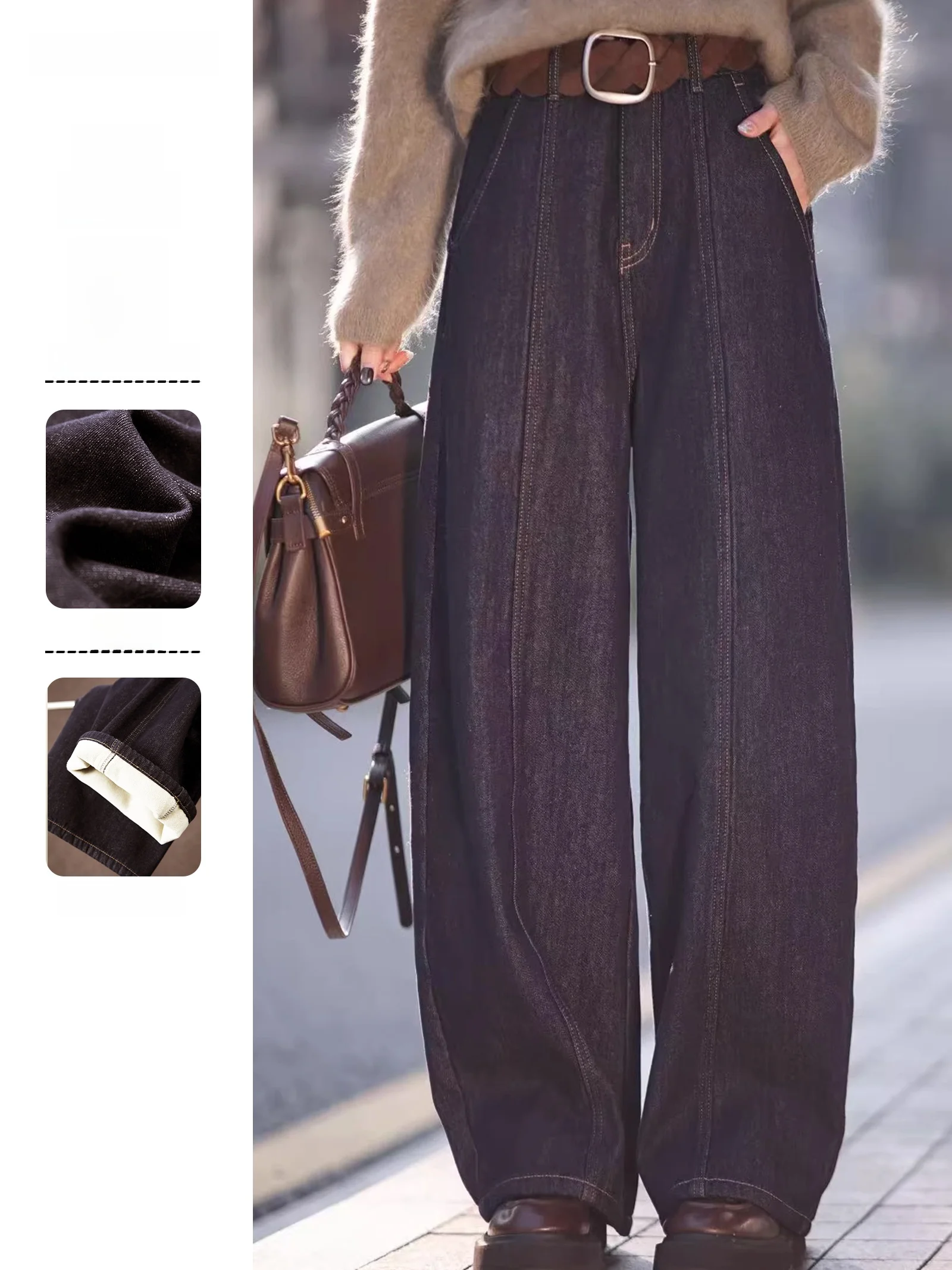 Fleece Lined Denim Jeans Women's Standard Fit Jeans Overtone Natural Waist Zipper Closure Winter Fashion Ladies Jeans
Fleece Lined Denim Jeans Women's Standard Fit Jeans Overtone Natural Waist Zipper Closure Winter Fashion Ladies Jeans
