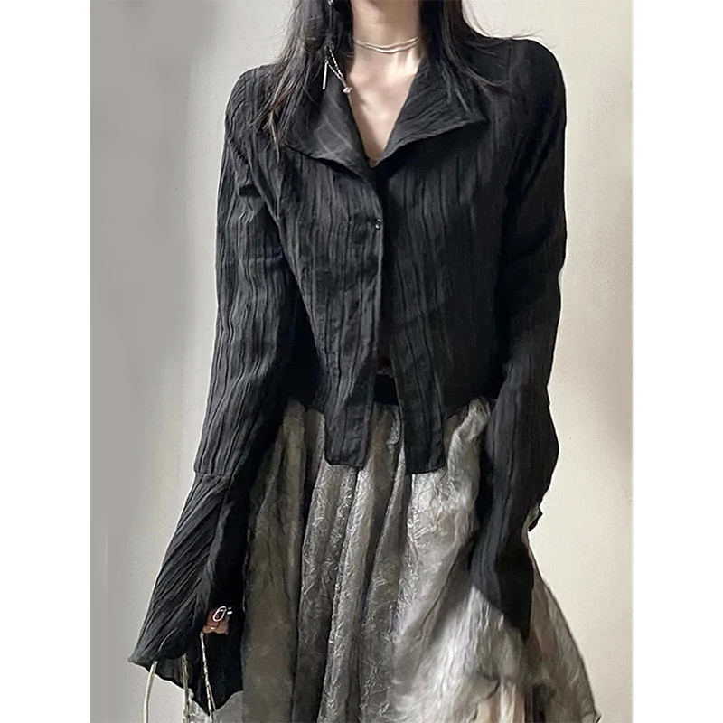 *Gothic Black Shirt Women Y2k Harajuku Irregular Long Sleeve Blouses Summer Sexy Gyaru Grunge Dark Aesthetic Tops Design Clothes
*Gothic Black Shirt Women Y2k Harajuku Irregular Long Sleeve Blouses Summer Sexy Gyaru Grunge Dark Aesthetic Tops Design Clothes