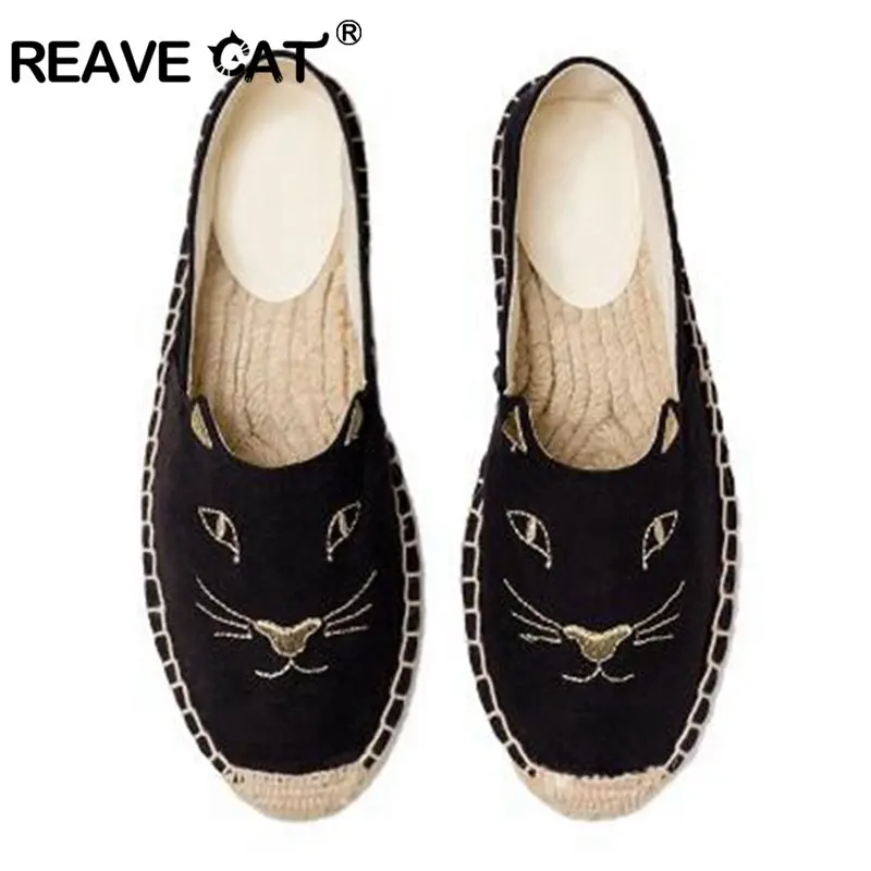 Женские холщовые эспадрильи REAVE CAT, милые Лоферы без застежки с вышивкой, обувь на плоской подошве из пеньки
Женские холщовые эспадрильи REAVE CAT, милые Лоферы без застежки с вышивкой, обувь на плоской подошве из пеньки