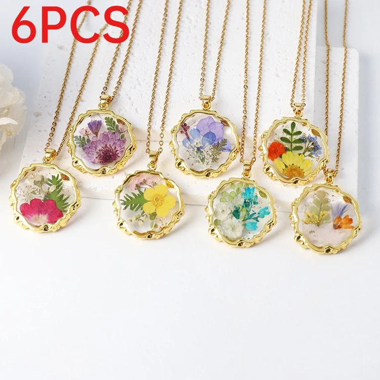 6Pcs Luxury Monthly Real Flower Necklace Handmade Resin Eternal Flower Jewelry Elegant Floral Pendant Holiday Gift Accessories
6Pcs Luxury Monthly Real Flower Necklace Handmade Resin Eternal Flower Jewelry Elegant Floral Pendant Holiday Gift Accessories