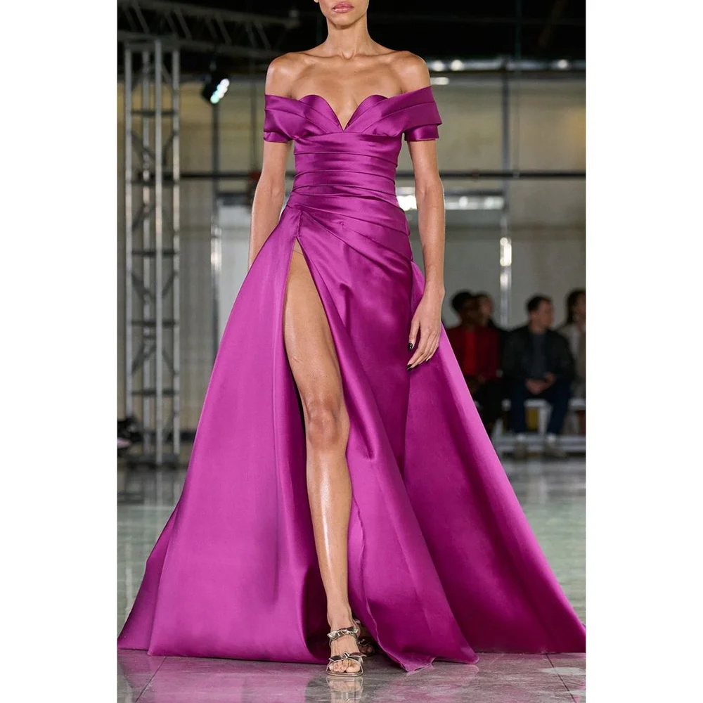 Customized Elegant Off-the-shoulder Side High Slit Floor Length Dress Formal Occasion Banquet Prom Gowns Dresses Sizes Available
Customized Elegant Off-the-shoulder Side High Slit Floor Length Dress Formal Occasion Banquet Prom Gowns Dresses Sizes Available