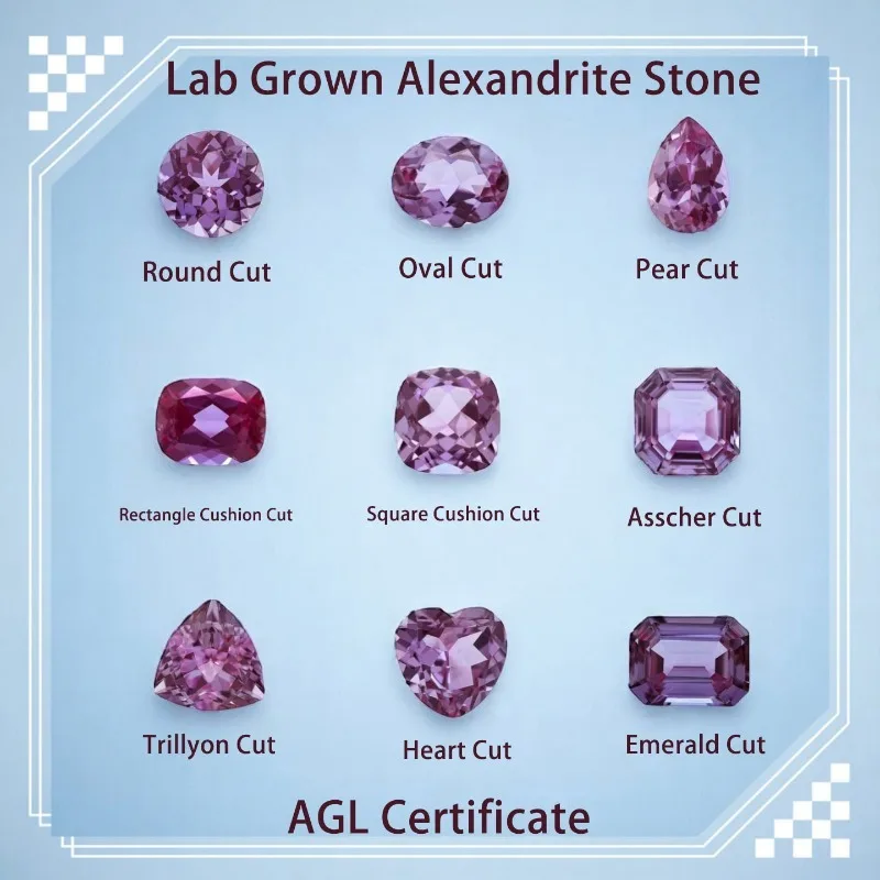 Lab Grown Alexandrite Change Color Stone DIY Ring Necklace Earrings Main Materials Charms Gemstone Selectable AGL Certificate
Lab Grown Alexandrite Change Color Stone DIY Ring Necklace Earrings Main Materials Charms Gemstone Selectable AGL Certificate