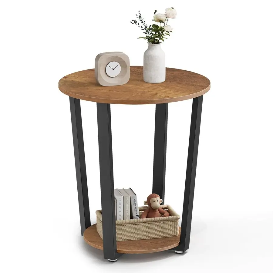 Round Side End Table, 2Tier Accent Bedside Table with Storage Shelf, Easy Assembly, Nightstand for Small Spaces, Living Room, B
Round Side End Table, 2Tier Accent Bedside Table with Storage Shelf, Easy Assembly, Nightstand for Small Spaces, Living Room, B
