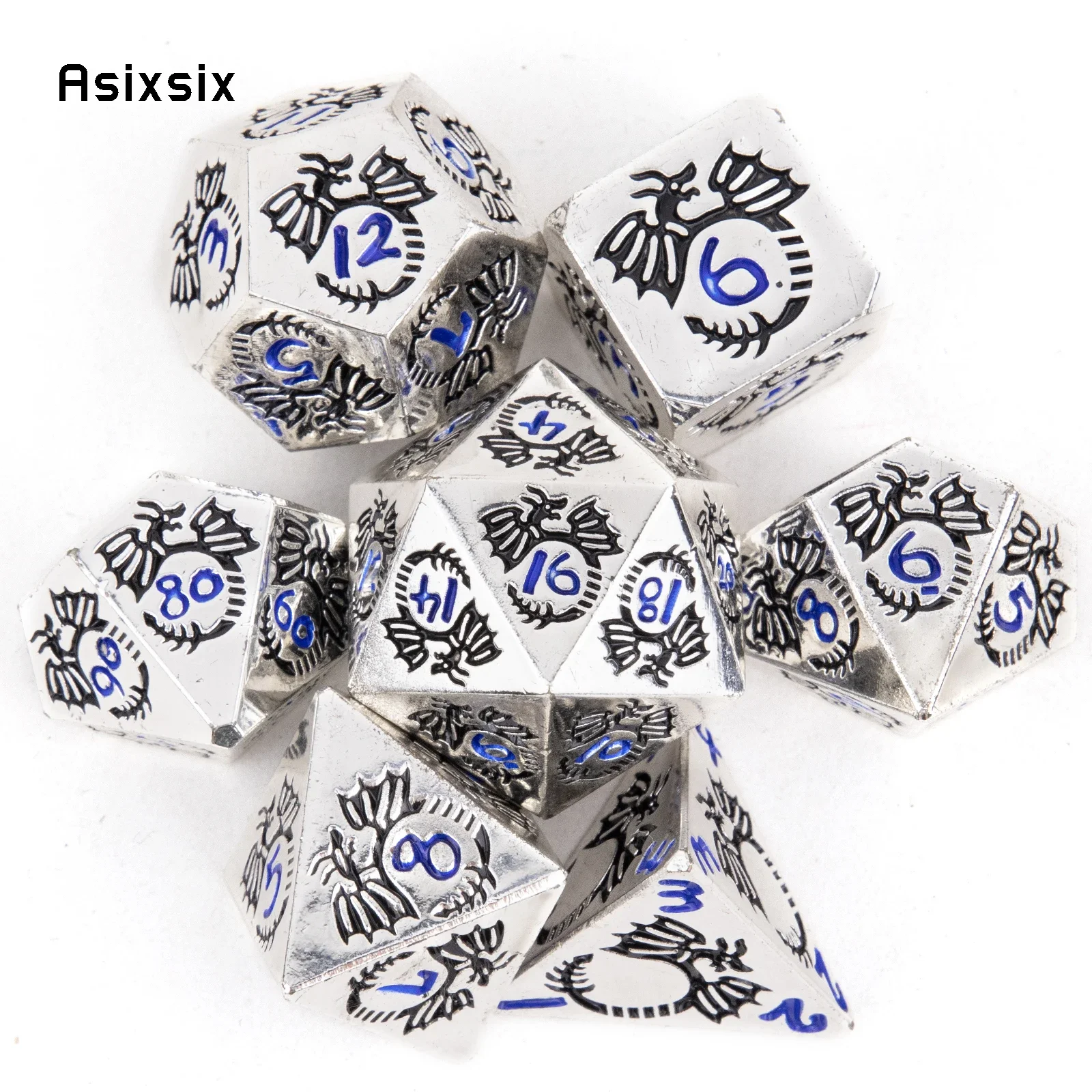 7 Pcs Black White Dragon Metal Dice Solid Metal Polyhedral Dice Set Suitable For Role-Playing RPG Gift Card Game
7 Pcs Black White Dragon Metal Dice Solid Metal Polyhedral Dice Set Suitable For Role-Playing RPG Gift Card Game