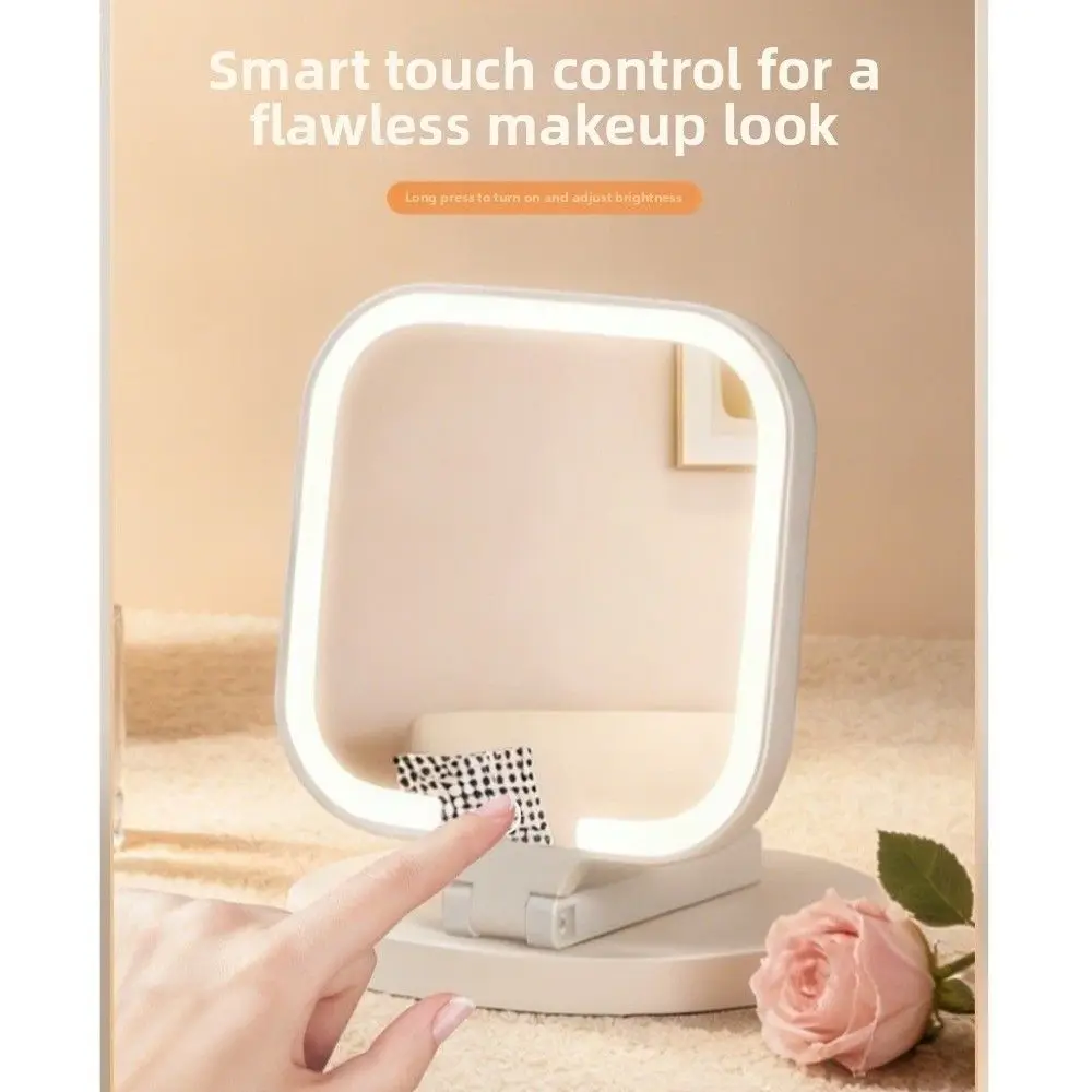 3 Color Dimmable LED Makeup Mirror Touch Control Rechargeable Portable Vanity Mirror 180° Foldable Mini Bedroom Dressing Mirror
3 Color Dimmable LED Makeup Mirror Touch Control Rechargeable Portable Vanity Mirror 180° Foldable Mini Bedroom Dressing Mirror