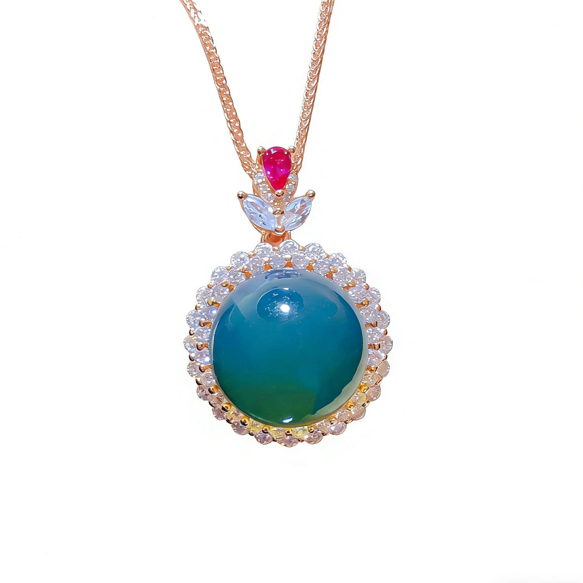 Natural Mexican Blue Amber Sterling Silver Pendant 16mm Round Bead Surrounded by Cubic Zirconia Necklace Jewelry Gift for Women
Natural Mexican Blue Amber Sterling Silver Pendant 16mm Round Bead Surrounded by Cubic Zirconia Necklace Jewelry Gift for Women