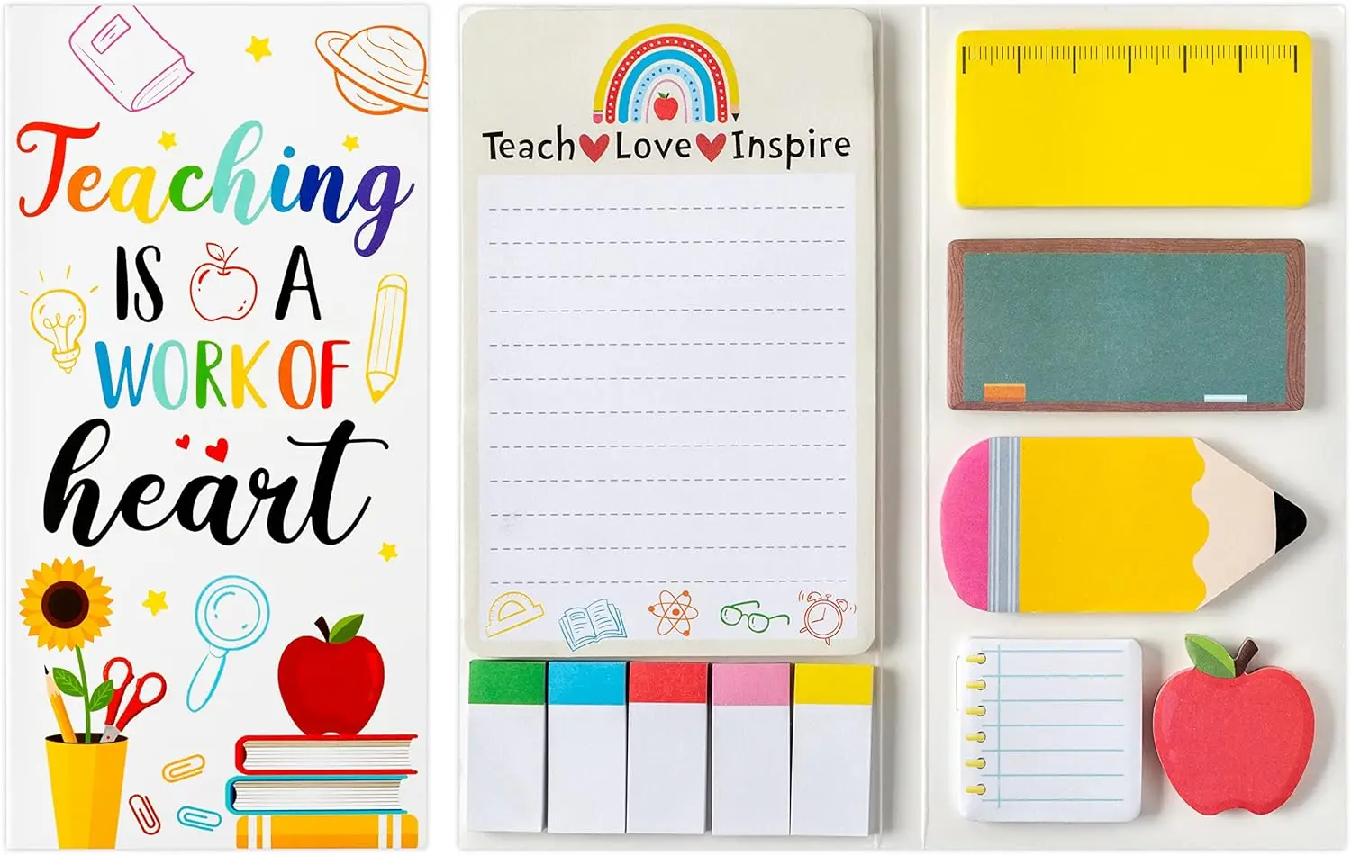 Heart Sticky Notes Set for Teachers, Cute Self-Stick Note Pads, School Office Supplies
Heart Sticky Notes Set for Teachers, Cute Self-Stick Note Pads, School Office Supplies