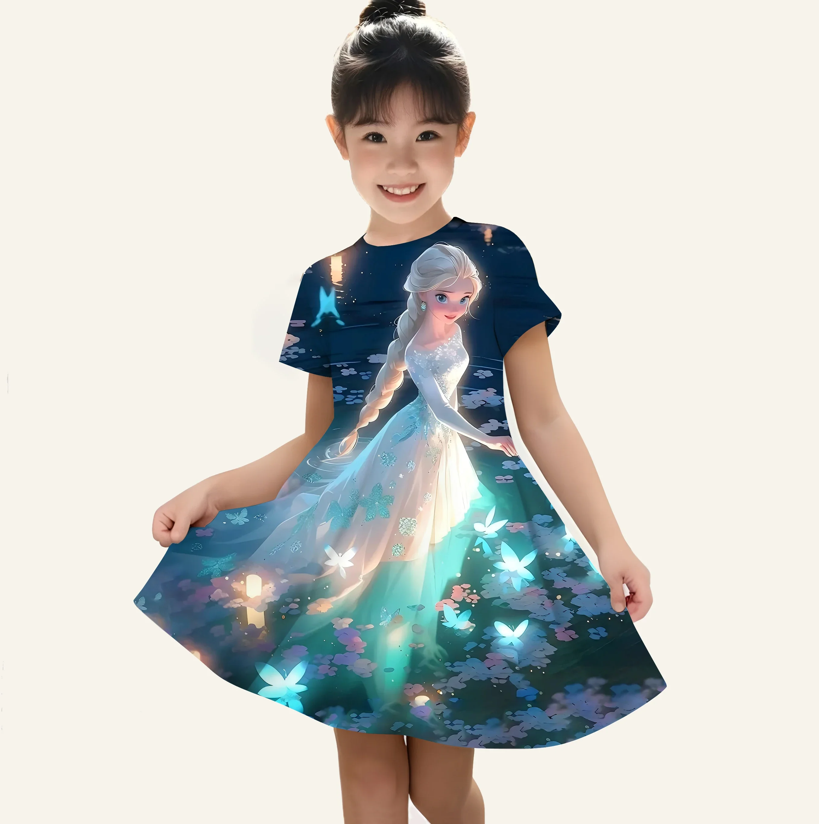 Potdemiel Cartoon Frozen Disneyland Trip Casual Dress Little Girl Soft Princess Frock Kid Elsa Print Snow Queen A Line Summer
Potdemiel Cartoon Frozen Disneyland Trip Casual Dress Little Girl Soft Princess Frock Kid Elsa Print Snow Queen A Line Summer