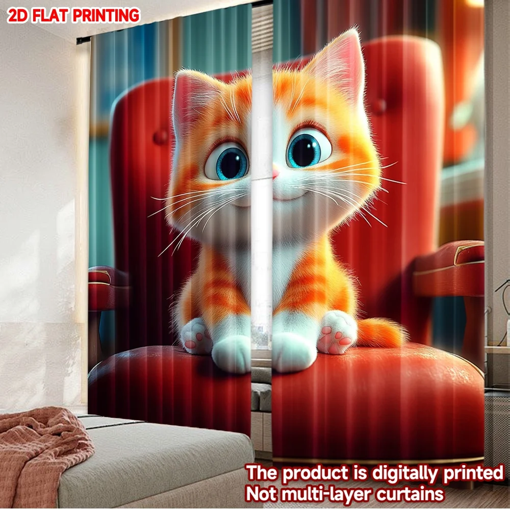 2D flat printing 2pcs Curtain Drapes Cute Kitten on Chair Digital Printed Polyester Drapes Seasonal Party & Holiday Decor for
2D flat printing 2pcs Curtain Drapes Cute Kitten on Chair Digital Printed Polyester Drapes Seasonal Party & Holiday Decor for