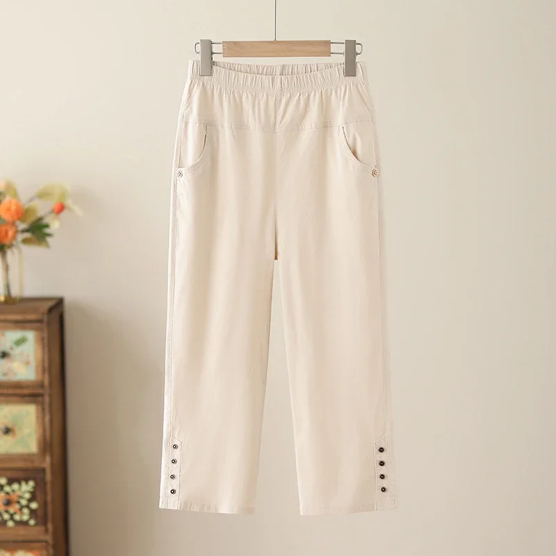 Women's Summer Thin Elastic Waist Straight Leg Pants Plus Size Casual Cropped Trousers for Elderly
Women's Summer Thin Elastic Waist Straight Leg Pants Plus Size Casual Cropped Trousers for Elderly