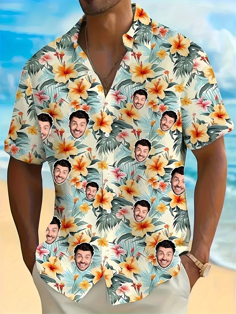 Personalized Sunglasses Hawaiian Mens Shirts Custom Face Pineapple Graphic Beach Party Button Down Tops Ropa De Hombres
Personalized Sunglasses Hawaiian Mens Shirts Custom Face Pineapple Graphic Beach Party Button Down Tops Ropa De Hombres