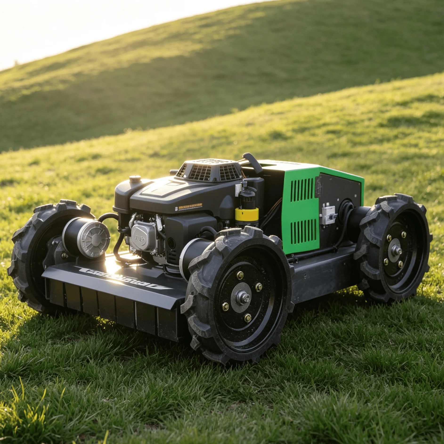 Customized multifunctional petrol robot lawn mower remote operated sturdy blade for wasteland shrub cleaning hillside plantation
Customized multifunctional petrol robot lawn mower remote operated sturdy blade for wasteland shrub cleaning hillside plantation