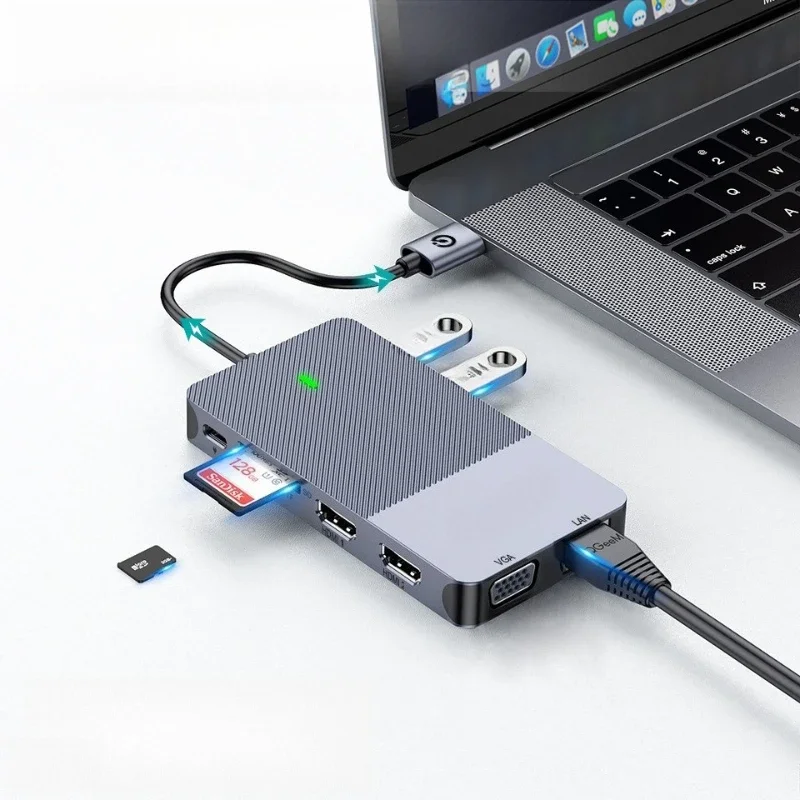 11-In-1 USB Docking Station DisplayLinkHUB Triple Display Hub Type-C Docking Station
11-In-1 USB Docking Station DisplayLinkHUB Triple Display Hub Type-C Docking Station