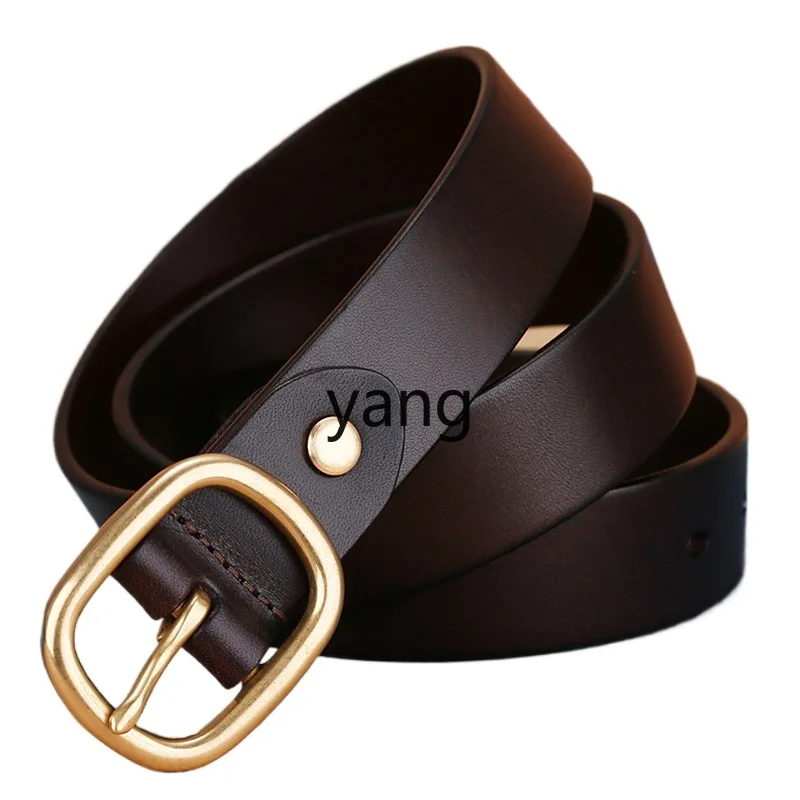 LMM first layer cowhide women's copper buckle women's pin buckle leather belt fashion
LMM first layer cowhide women's copper buckle women's pin buckle leather belt fashion